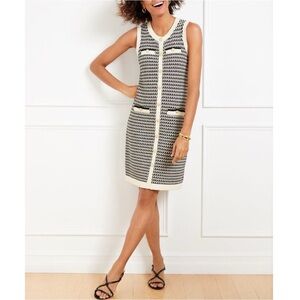 NWT Talbots Textured Tweed Lady Dress Sweater Cotton Knit Classic Old Money Med